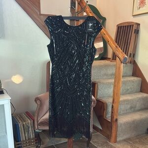 Elegant Black Sequin Dress